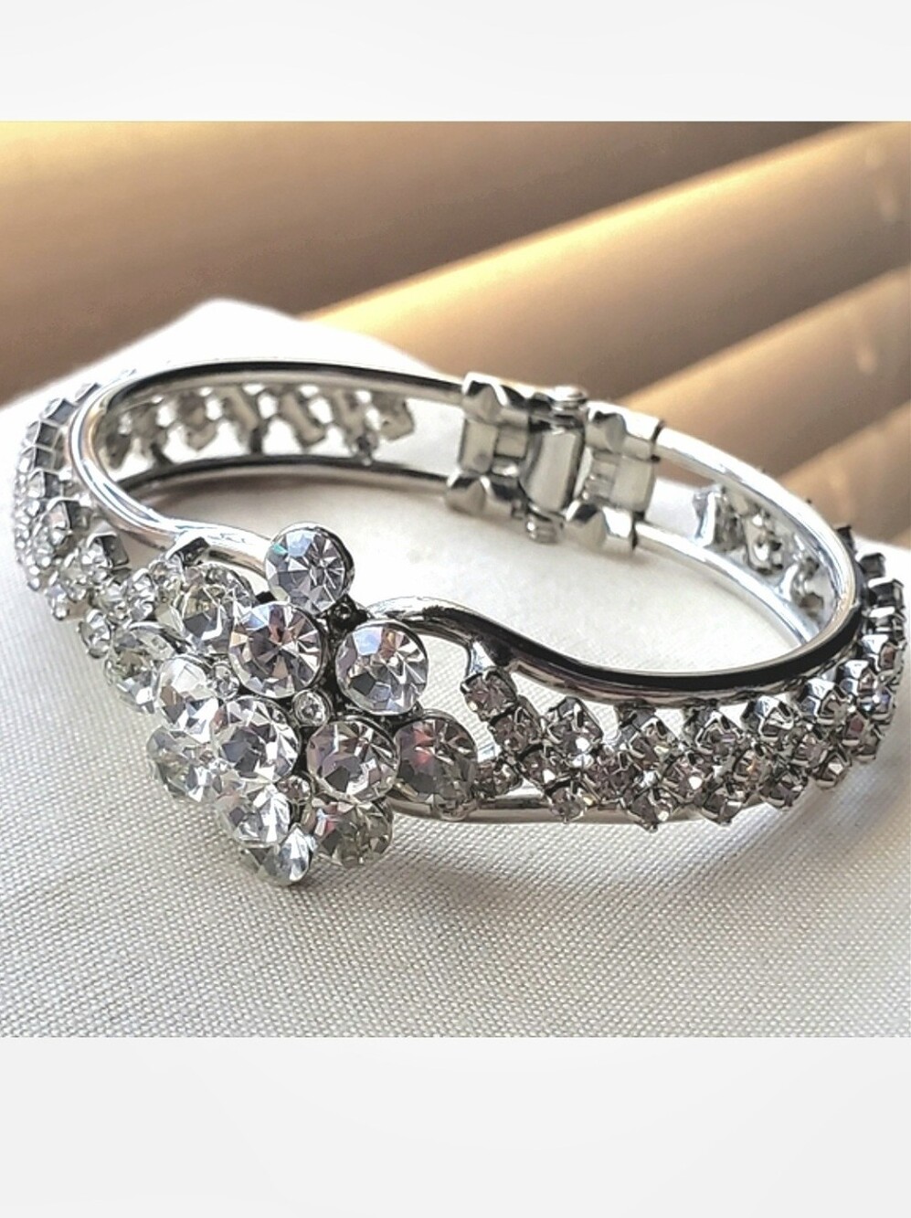 Sparkly rhinestone covered bracelet wedding